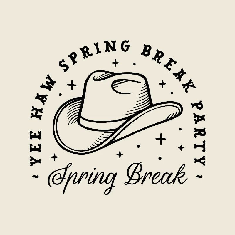 Spring break party cowboy hat country theme funny