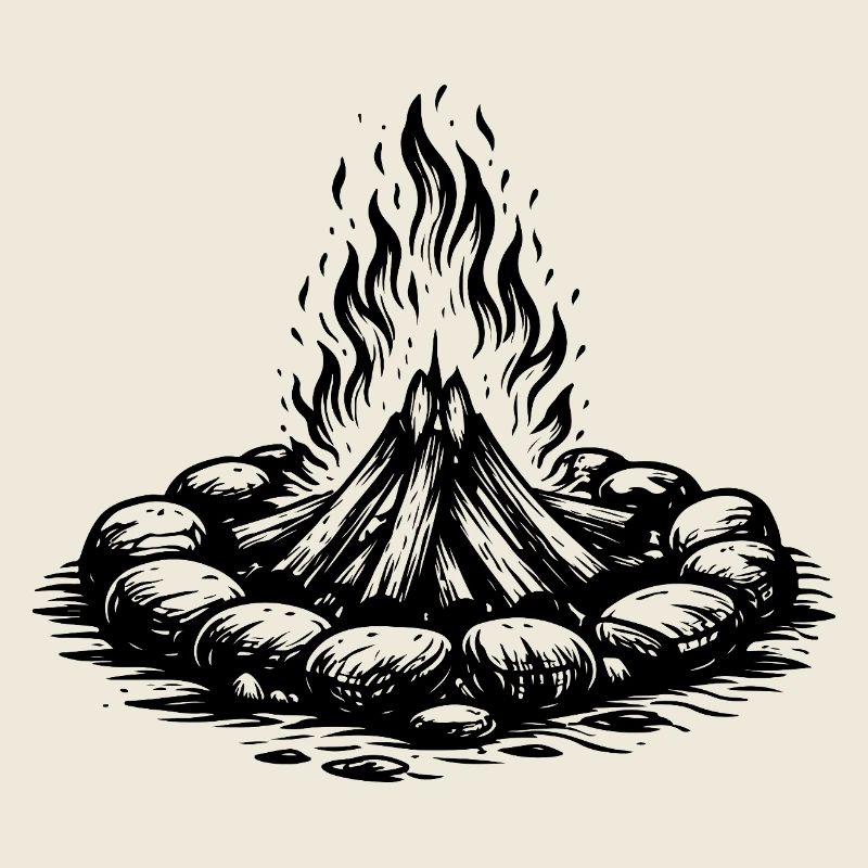 Icône du feu de camp Bois