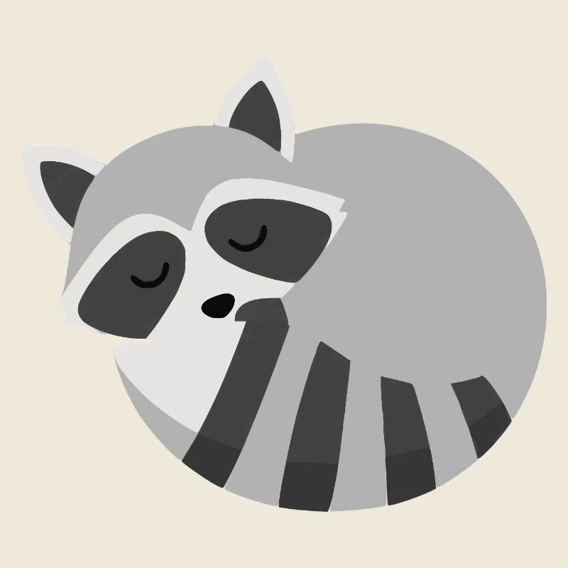 Süßer schlafender racoon minimalistischen Stil