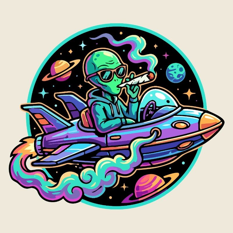 Motif de joint de vol spatial extraterrestre néon fumant