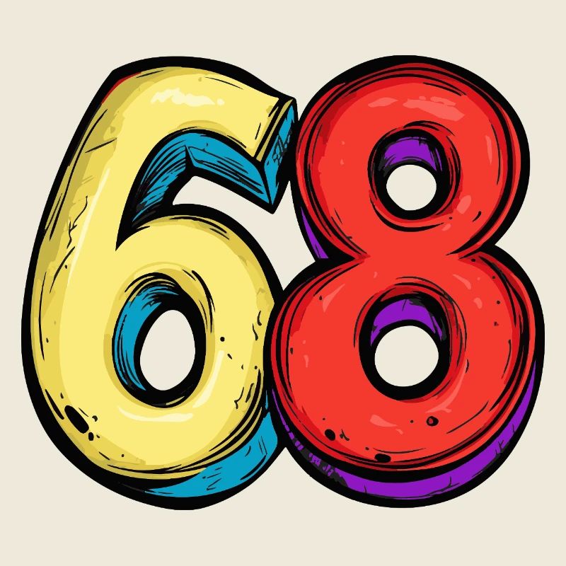 68 chiffres colorés