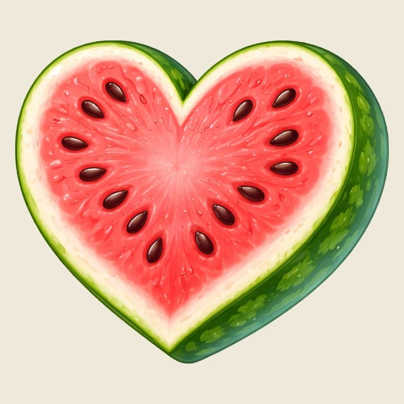 Illustration juteuse de pastèque en forme de cœur