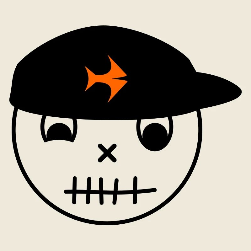 Smiley mit Fisch-Cap