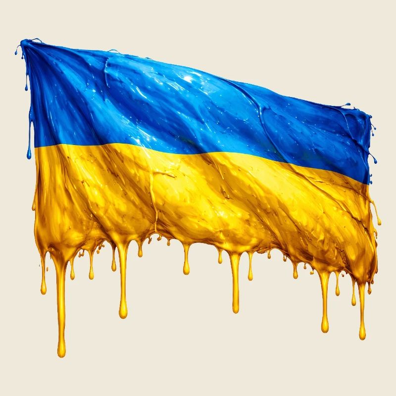 Drapeau ukrainien dégoulinant