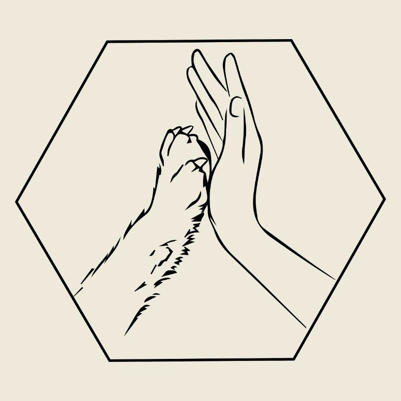 Hundepfote und Hand Team