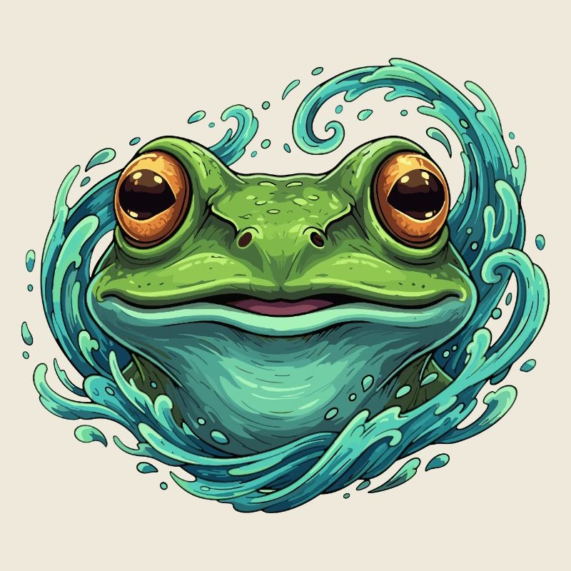 Wave Frog Pop Art Illustration