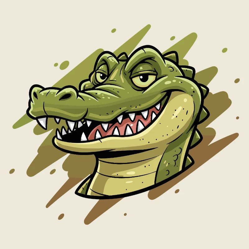 Tête de dessin animé crocodile