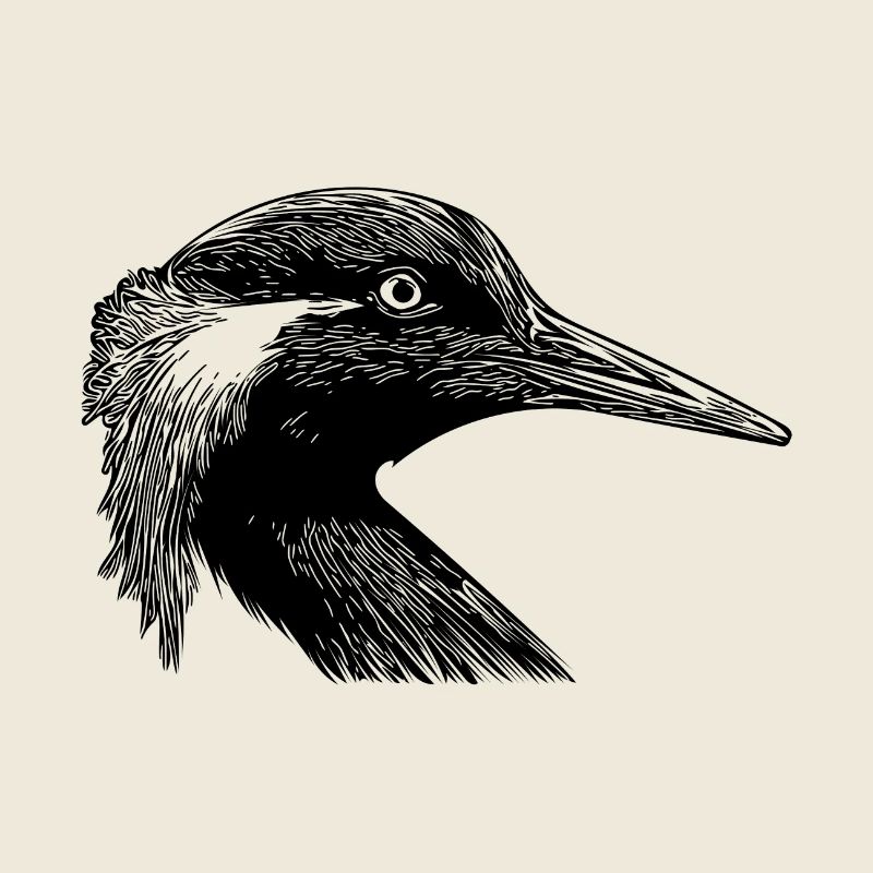Grèbe huppé élégant portrait
