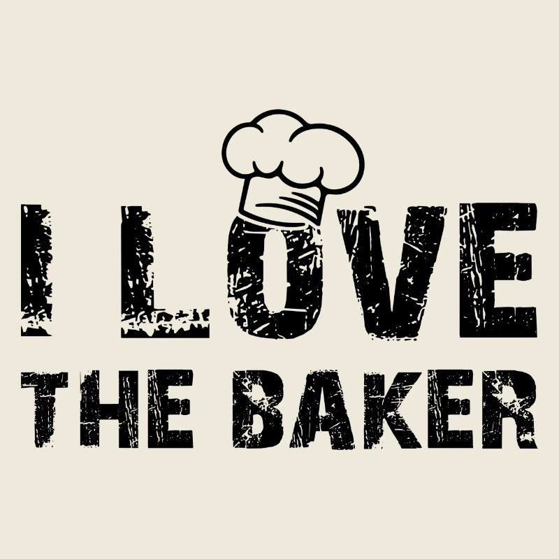 Ich liebe den Bäcker mit Bäckermütze und Spruch