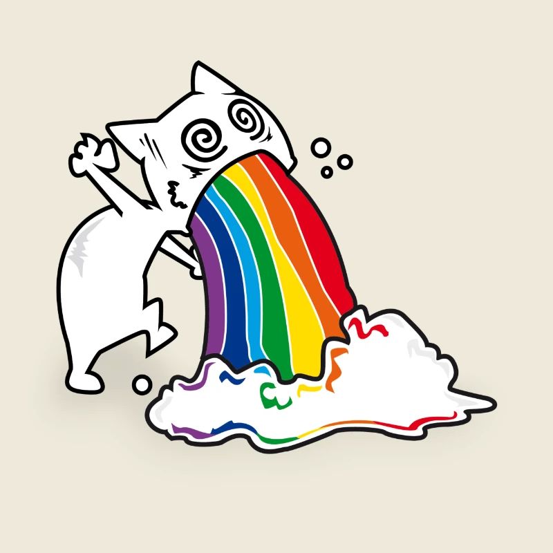 Regenbogenkotze Katze