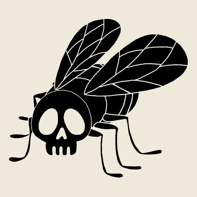Tête de mort mouche (noir)