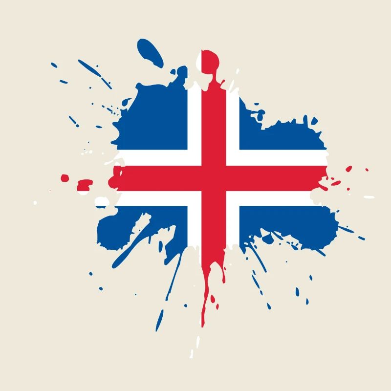 Iceland Flagge Fleckendesign