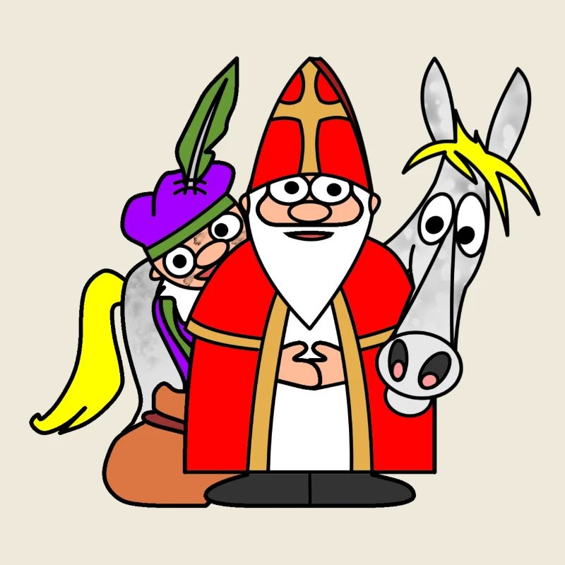 Sinterklaas mit Piet und Pferd Abenteuer-Trio