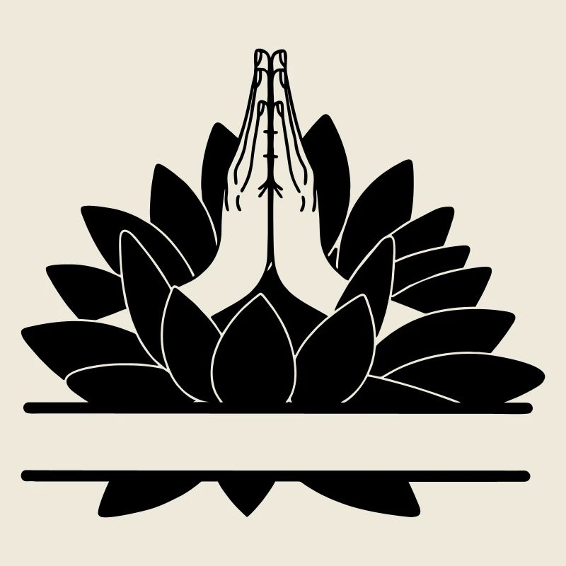 text bar namaste two hands from lotus