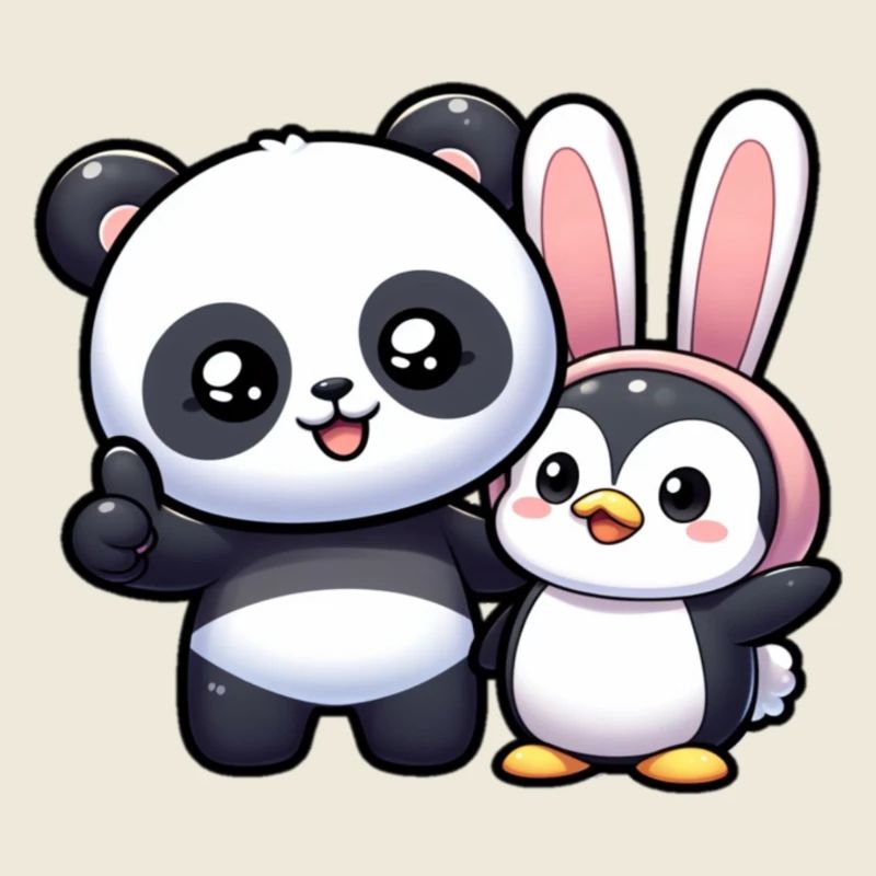 Panda und Pinguin