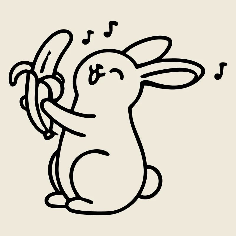 singender Hase mit Banane