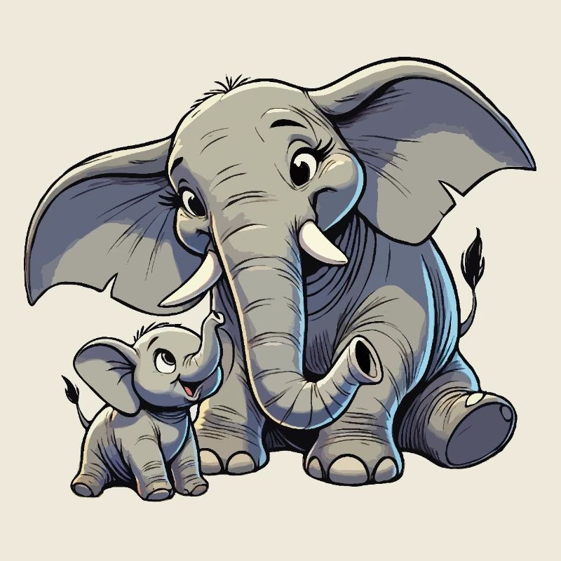 Afrikanischer Elefant Mutter und Kind