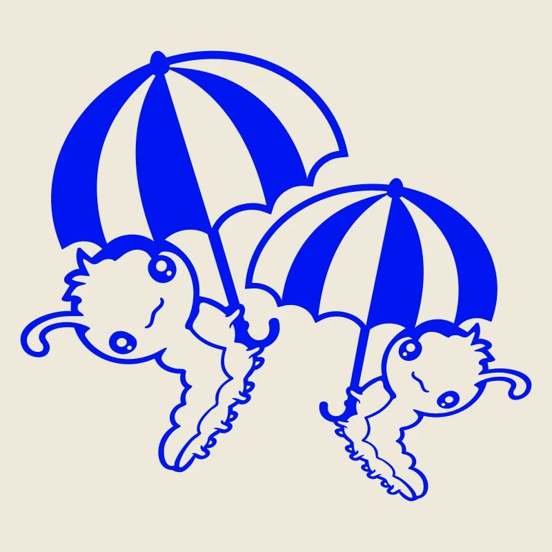 2 Fliegende Raupen Regenschirm Team Freunde Urlaub