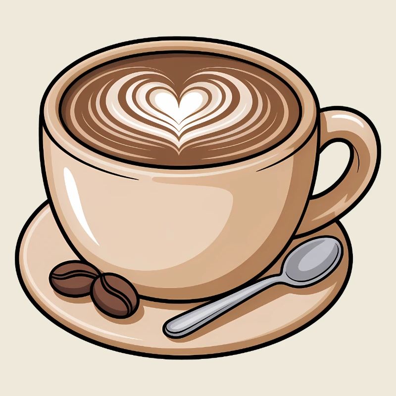 Heart-shaped Latte Art Coffee Mug