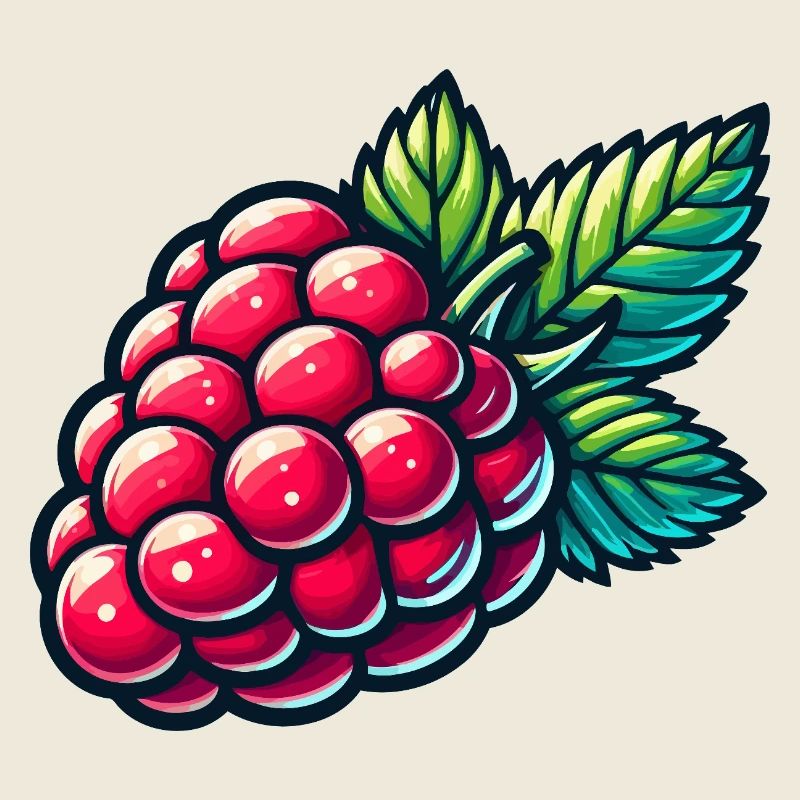 Raspberry vividly illustrated