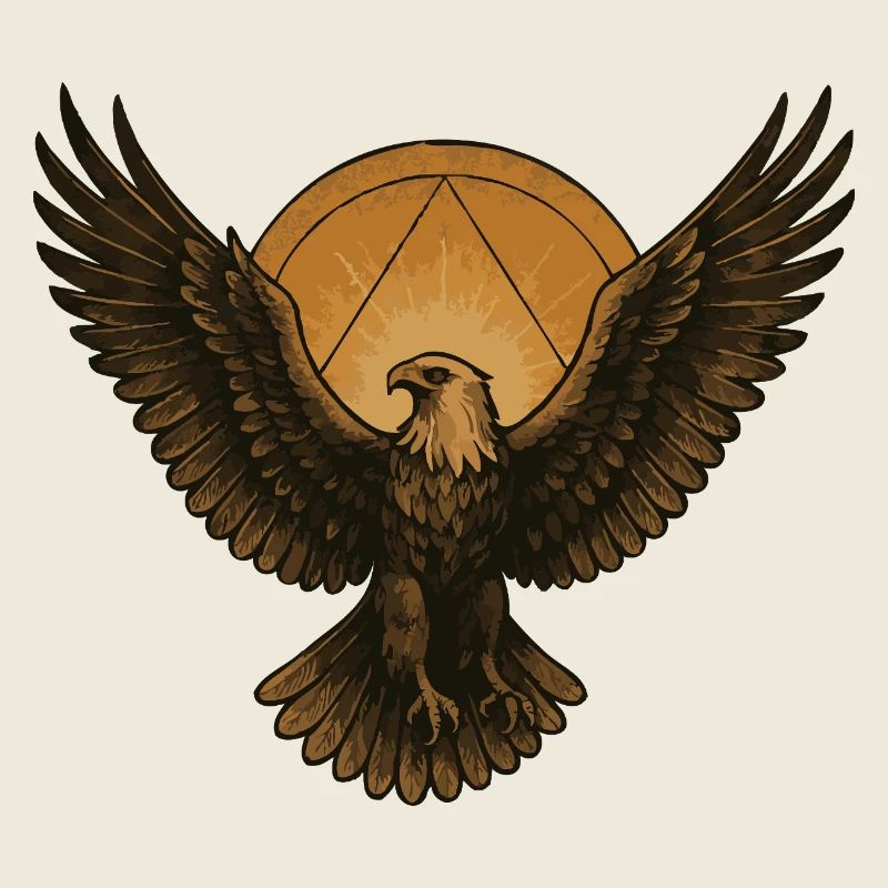 Aigle dans le cercle du soleil