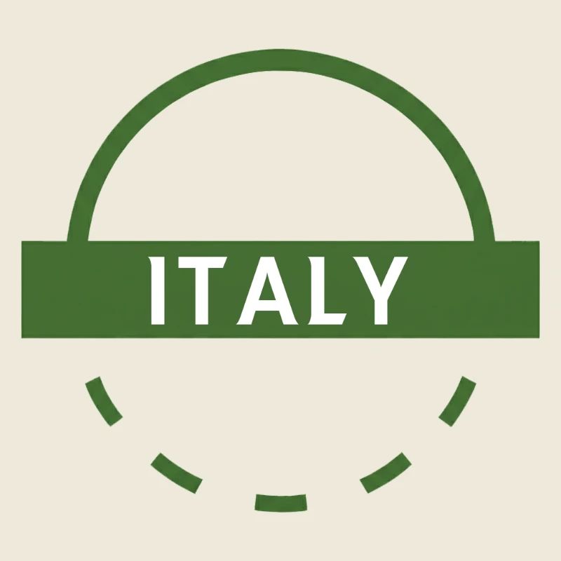 Logo rond de l’emblème vert de l’Italie