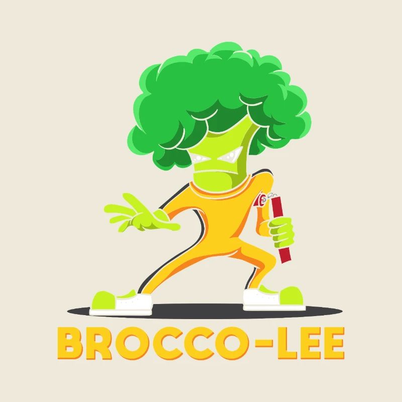 Brocco-Lee Martial Arts Pun Funny Broccoli Art Tee