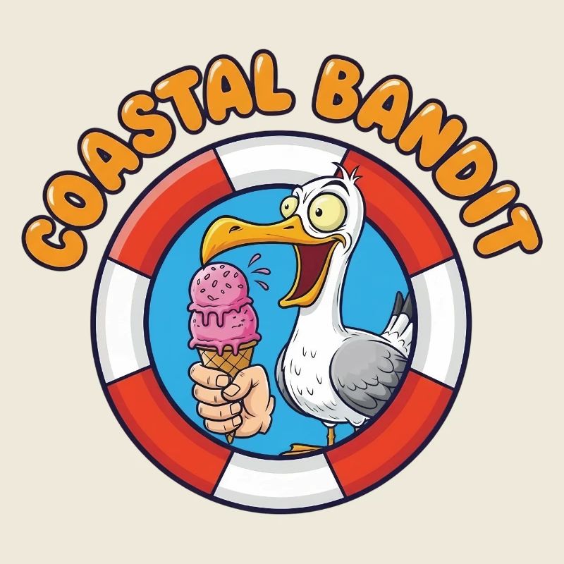 Küstenbandit Möwe Stiehlt Eis