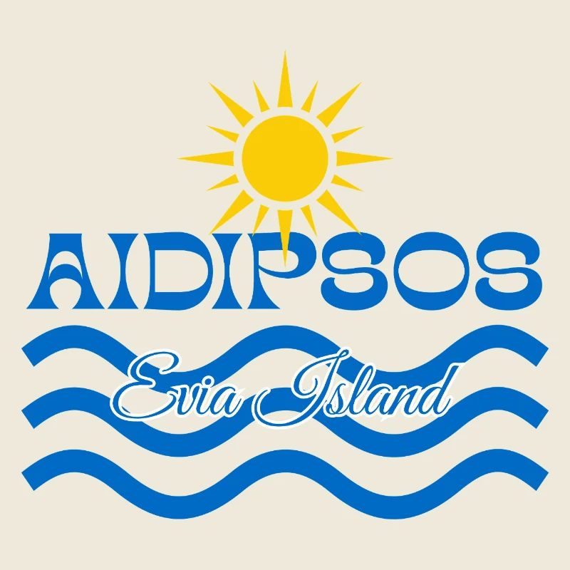 Île Aidipsos Île Evia Soleil et Vagues de mer