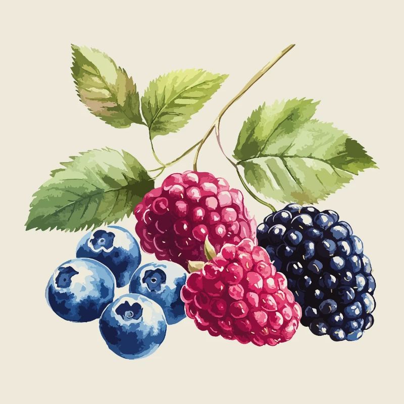 Wildbeeren Beeren Blaubeere Himbeere Brombeere