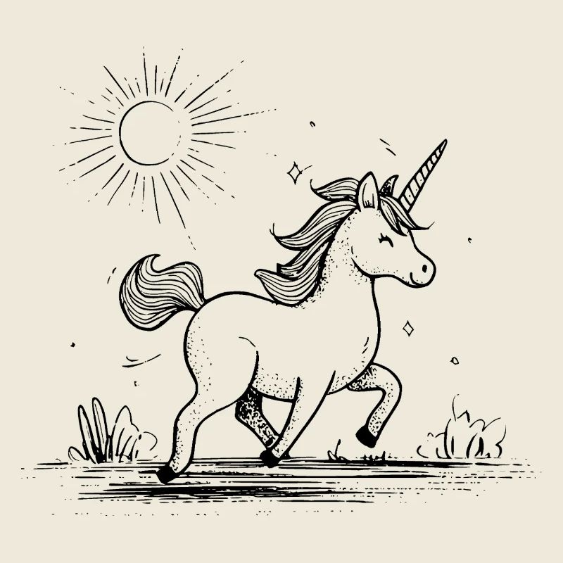 Licorne au soleil