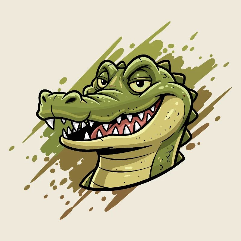 Alligator Graffiti Kopf