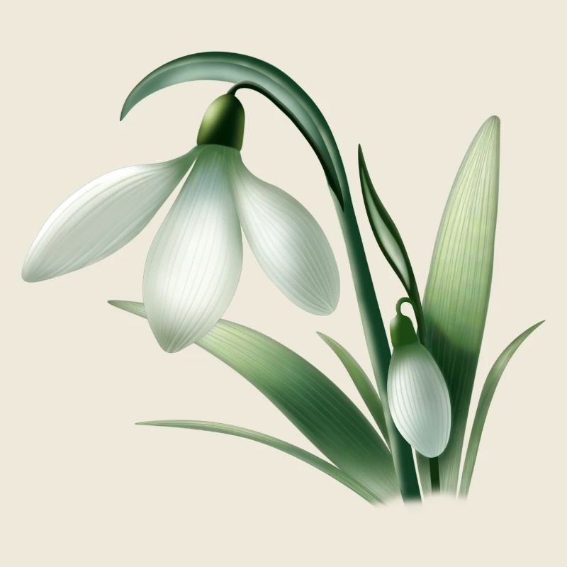 Winter Anemone – White Flower Graphic