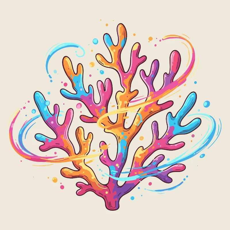 Colorful coral pattern