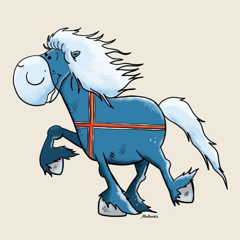 Isländer mit Flagge