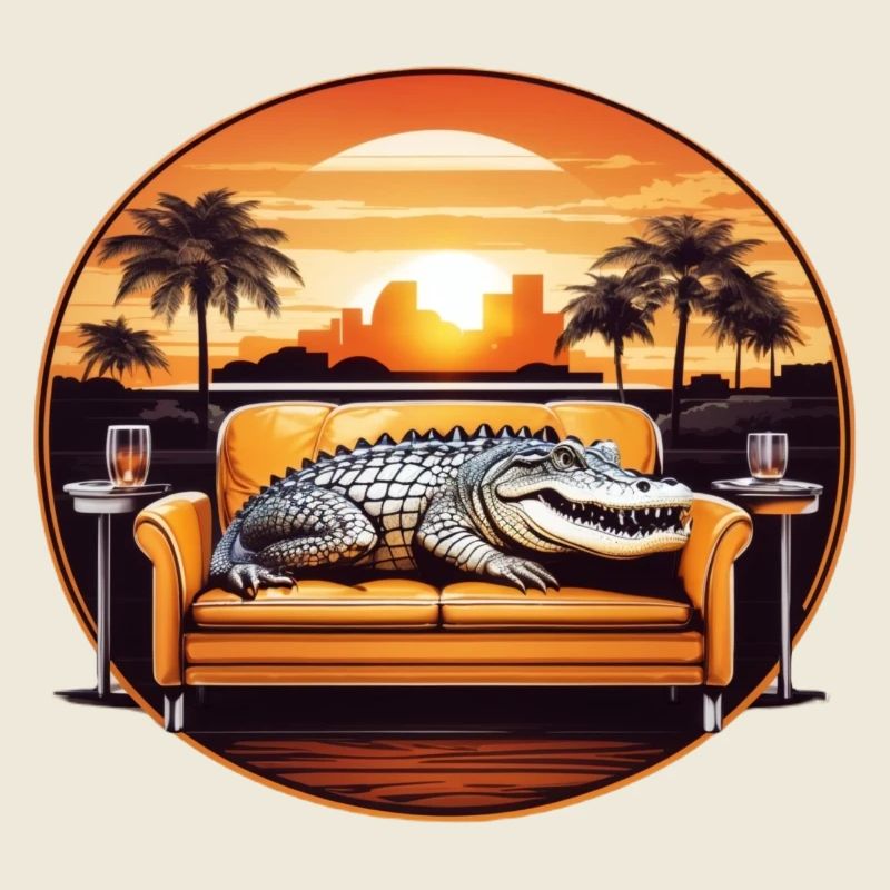 Alligator auf Sofa