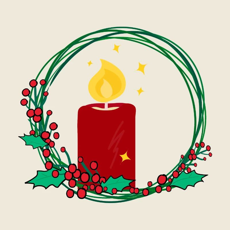 Weihnachtskranz mit Kerze