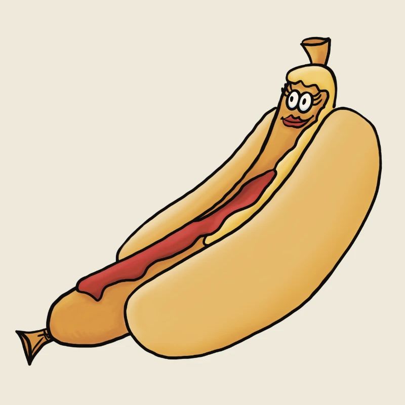 entspannte Bockwurst im Brötchen