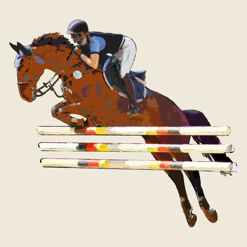 Cavalier avec son cheval qui saute