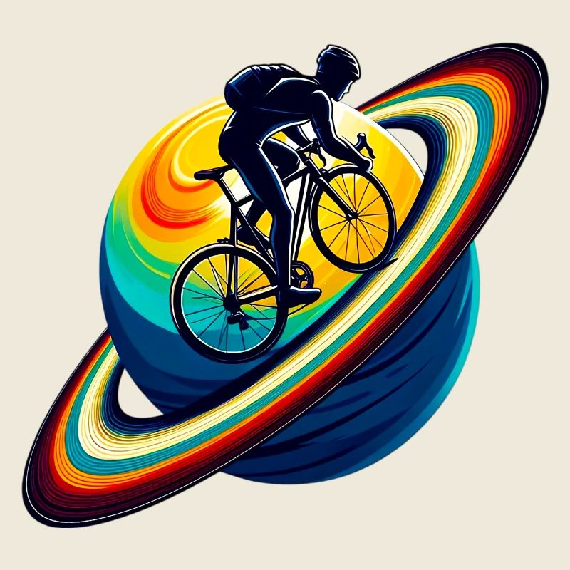 Cycliste sur Saturne