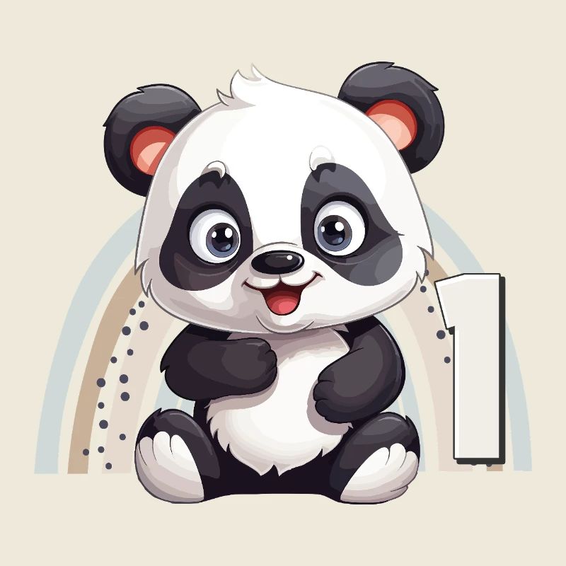 1er anniversaire Panda Ours Arc-en-ciel Mignon Mignon