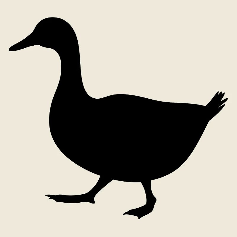 Silhouette de canard marchant