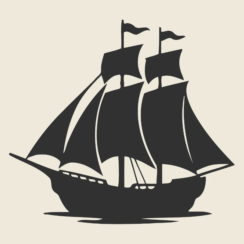 Mysteriöse Silhouette eines Segelschiffs