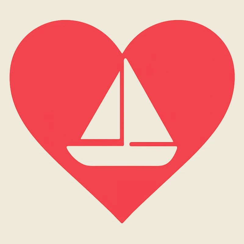 Herz mit Segelboot Design