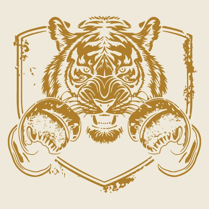 Tigre martial avec bouclier
