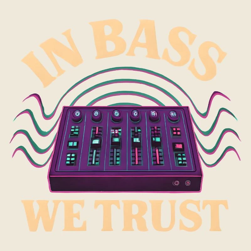 In Bass We Trust – DJ Mixer Techno Design