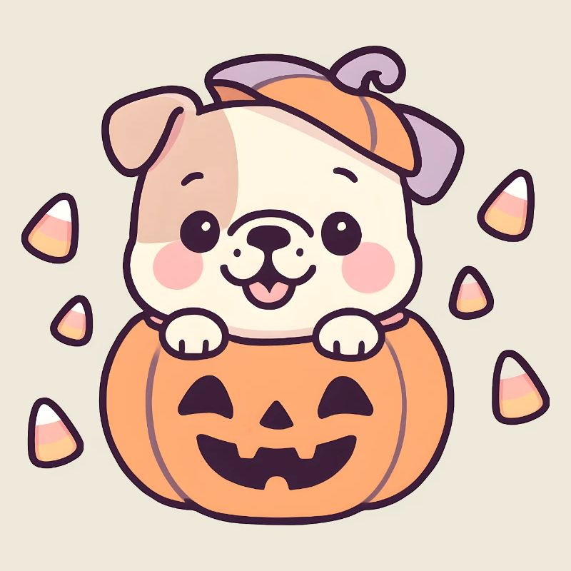 Chien mignon dans citrouille Halloween