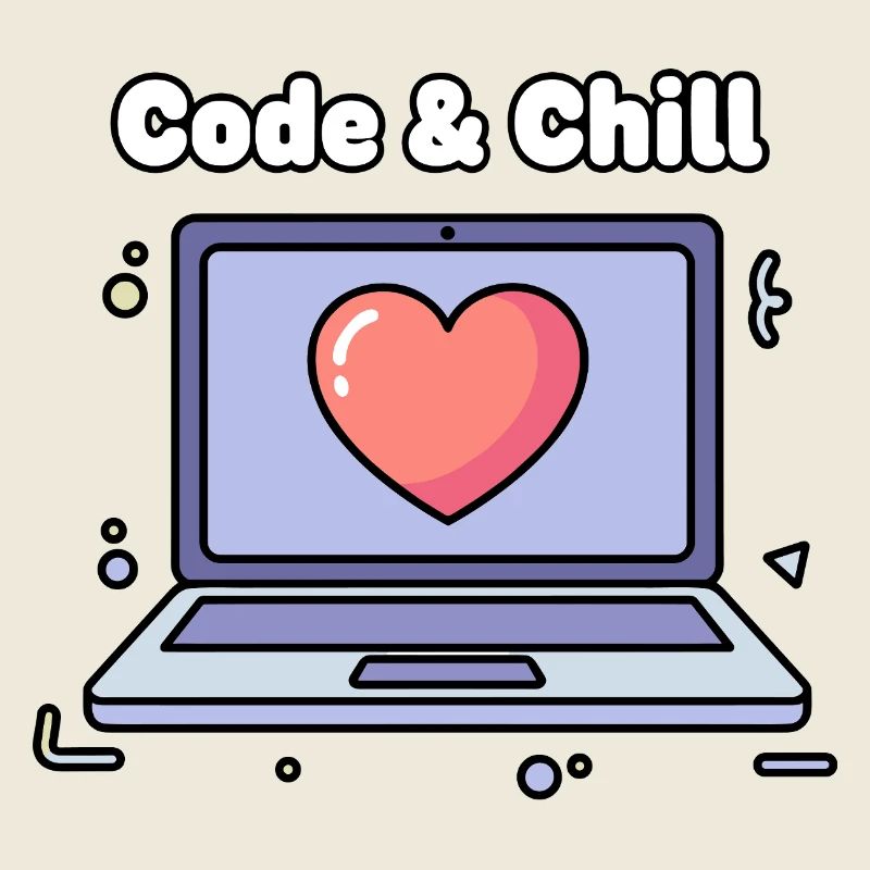 Code & Chill Heart Ordinateur portable