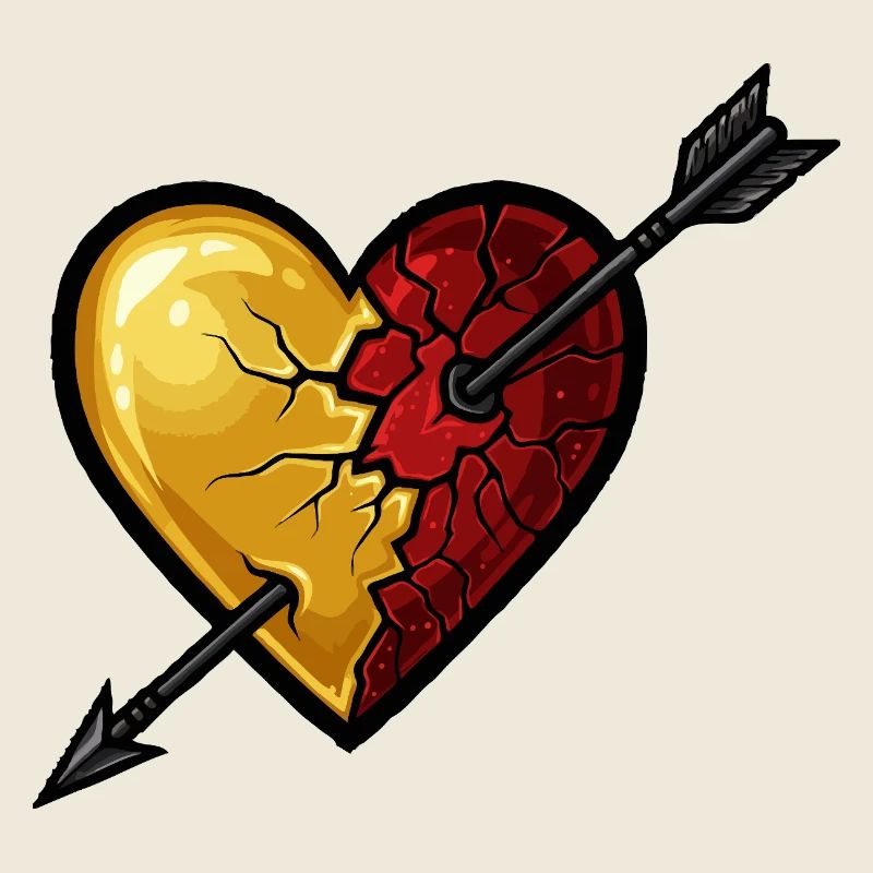 Gold Rot Herz Liebe
