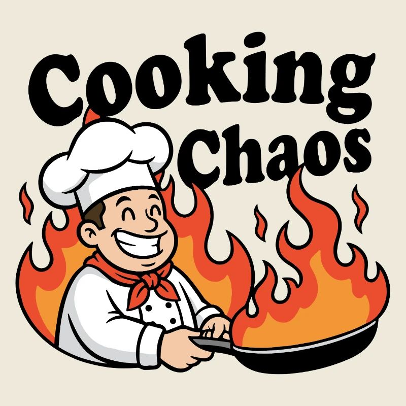 Flaming Chef Cartoon